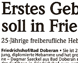 Presseartikel aus der Bützower Zeitung über das Geburtshaus Friedrichshof
